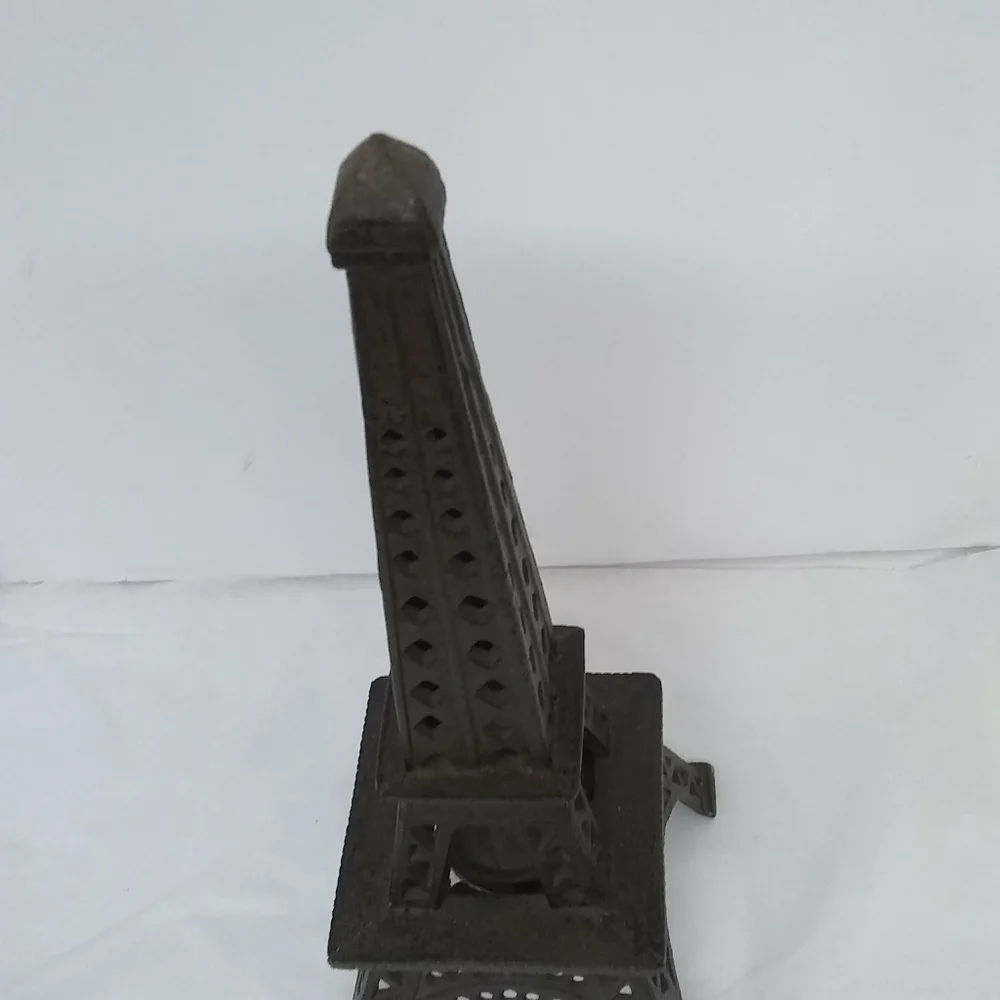 Paris Eiffel Tower Brown Cast Iron Candle Holder 14